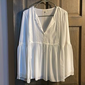 Max Studio White Bell Sleeve Blouse